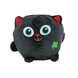 BMI Merchandise Black Cat Plush Toy Lucky Clover‎ Soft Stuffed Animal 7"